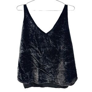 LOFT Velour V-neck Tank Top • XL‎ • dark gray